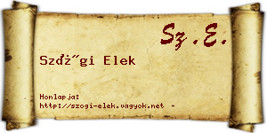 Szögi Elek névjegykártya
